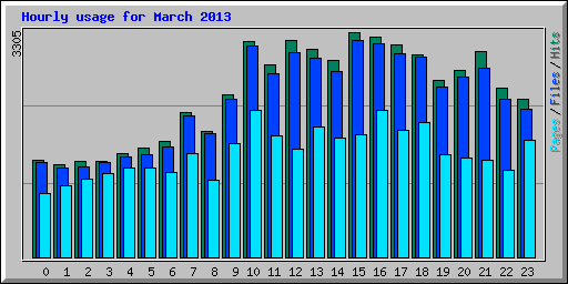 Hourly usage for March 2013