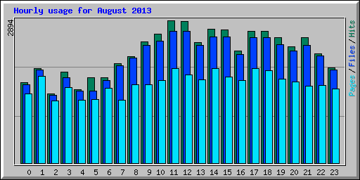 Hourly usage for August 2013