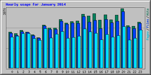 Hourly usage for January 2014