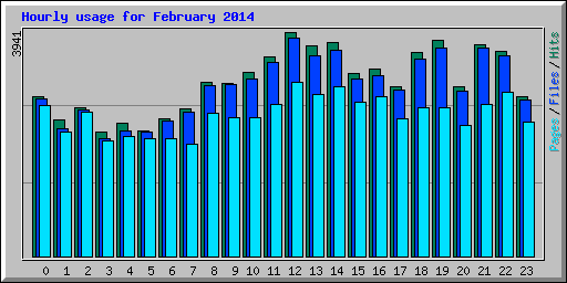 Hourly usage for February 2014