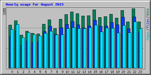 Hourly usage for August 2015