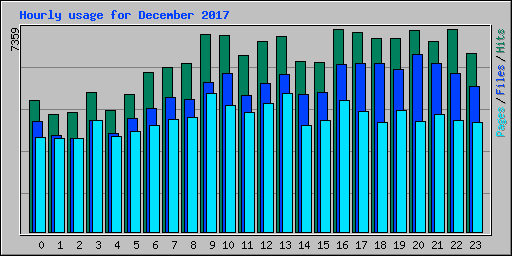 Hourly usage for December 2017