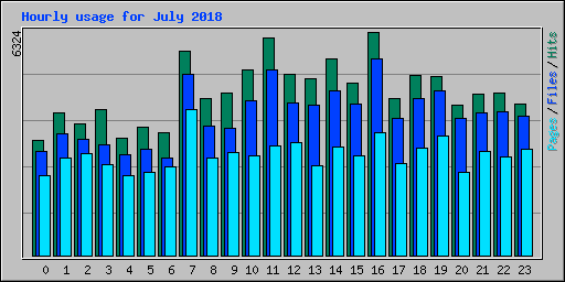 Hourly usage for July 2018
