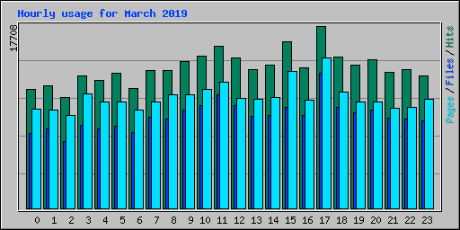 Hourly usage for March 2019