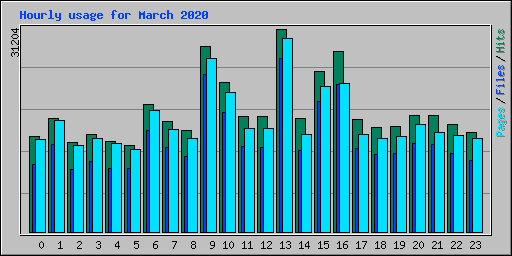 Hourly usage for March 2020