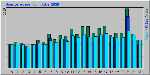 Hourly usage for July 2020